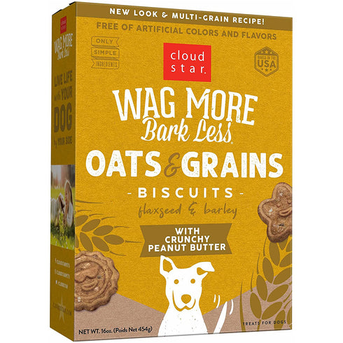 Cloud Star Wag More Bark Less Oven Baked Peanut Butter Crunchy Dog Treats 16oz - Poudre Pet and Feed Supply